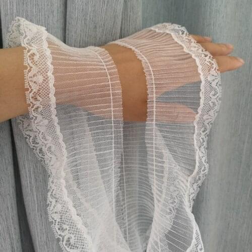 7cm Wide White Lace Ribbons For Crafts Dress Collar Decor Sewing Accessories Needlework DIY Handmade Material Tulle Fabric 2yard