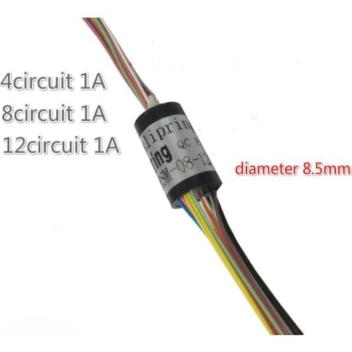 Miniature Sliding Ring Rotary Connector With 8.5mm Diameter 4-way 8-way 12-way Collector Ring