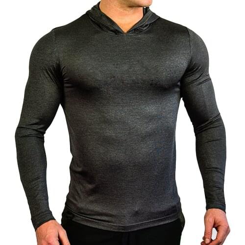 MUSCLE ALIVE gym hoodie for men workout sweatshirts bodybuilding fitness slim fit active hoodies hoody long sleeve pullover