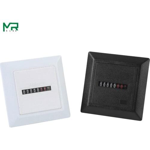 New 50Hz AC 24V 110V 220v Hour meter Non-Resettable square sealed hours timer meter gauge counter HM-1