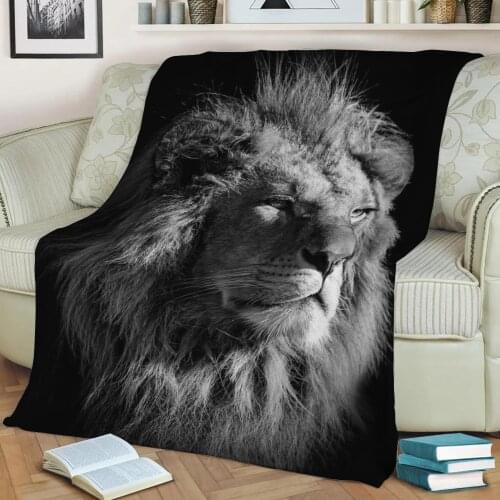 Black lion king poster Flannel Throw Blanket 3D Printed Keep Warm Sofa Child Blanket Home Decor Textiles Dream Family Gift