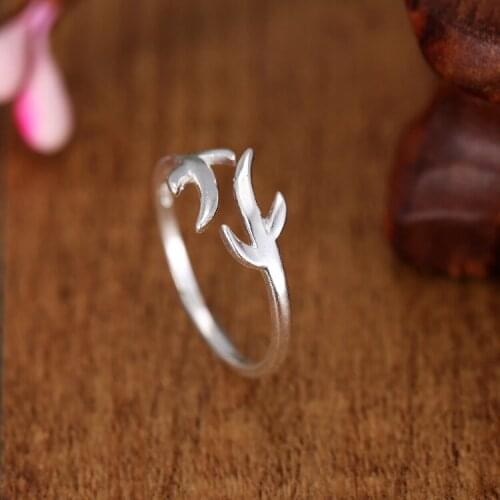 Luxury Brand Branch Deer Antlers Rings For Women Wedding Statement Jewelry Valentines Gifts Lover Finger Ring