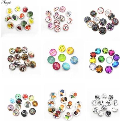 10pcs/lot mix fruits 18mm snap button glass fit Bracelet necklace 925 snap jewelry