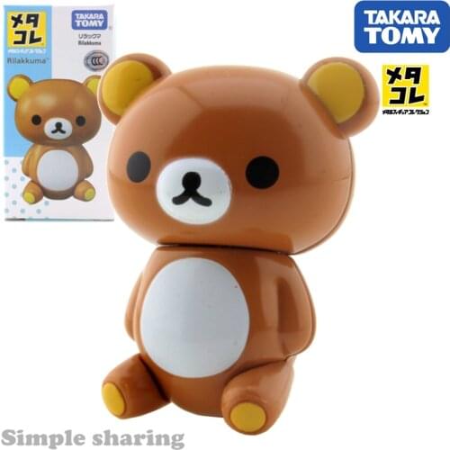 Takara Tomy Tomica Korilakkuma Alloy Model Kit Rilakkuma Anime Figure Baby Toys Diecast Hot Pop Bauble Miniature Kids Doll