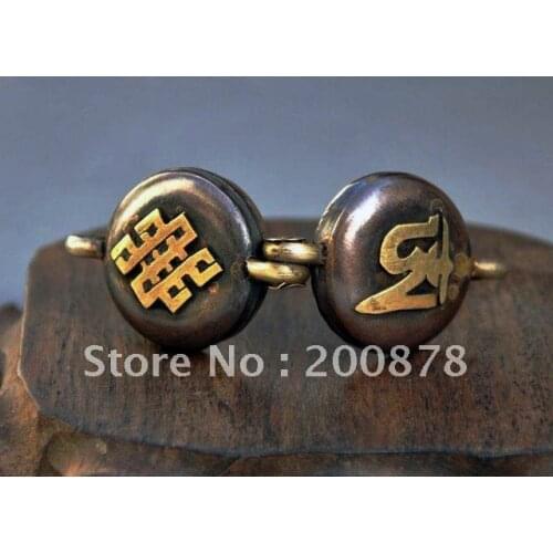 TGB122 Tibet brass antiqued OM and Enldess knots Prayer box, 22mm,Tibetan amulets pendants,Handmade jewelry