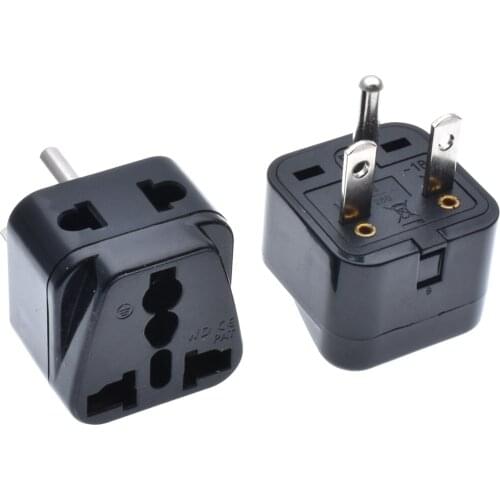 Universal Socket To North American Nema 6-15P 1 Round, 2 Horizontal Pins Electrical Plug 10A 250V Home Converter WDI-18