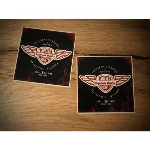 Vintage Motorcycles Sticker Angel Bike Choppers Bobber V2 Retro Fast