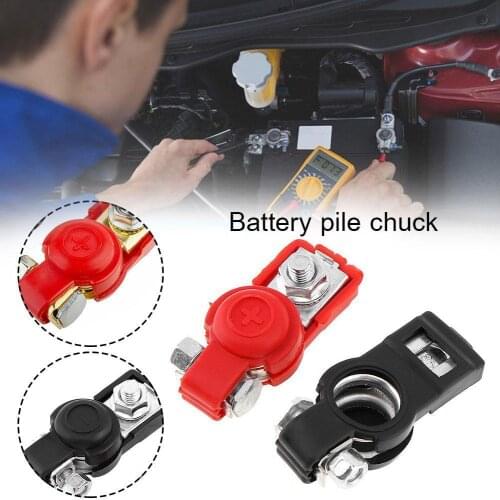 Car Battery Terminal Connector Battery 1 Pair Quick Release Battery Terminals Clamps Cap Clips Copper for Car Truck Caravan