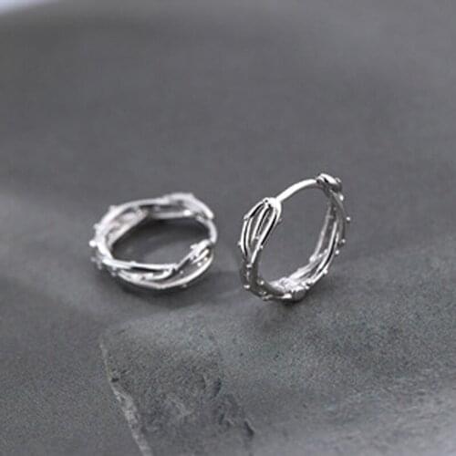 Newest Fashion Female 925 Sterling Silver Geometric Round Circle Clip Earrings Ear Buckle Silver Earrings For Woman Jewelry