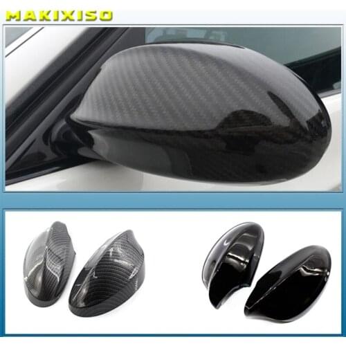 1 Pair Rear View Mirror Cover Caps for BMW E90 E91 325I 328I 330I Sedan 2005-2008 Gloss Black Side Mirror Covers