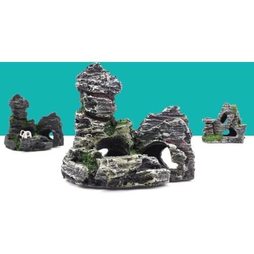 1 Pcs New Creative Resin Rockery Home Placing Crafts Decoration Fish Tank Landscaping Simulation Aquarium Ornaments