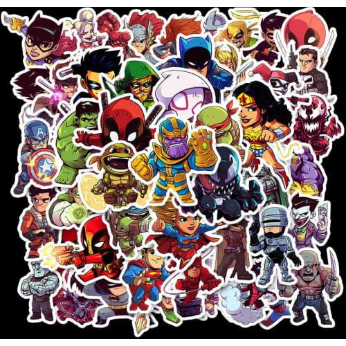 10/30/50pcs Cartoon Disney Marvel Stickers The Avengers Waterproof Sticker Luggage Skateboard Guitar Laptop Stikers Kid Toy