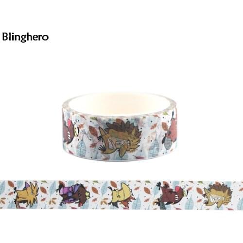 10pcs/set Blinghero Funny Animal 15mmX5m Cartoon Tape Stickers Adhesive Tapes Funny Stationery Tapes Masking Tape BH0138