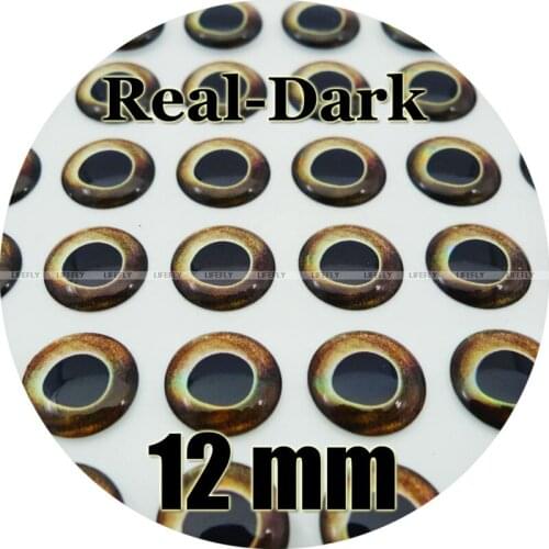 12mm 3D Real.Dark / Wholesale 250 Soft Molded 3D Holographic Fish Eyes, Fly Tying, Jig, Lure Making