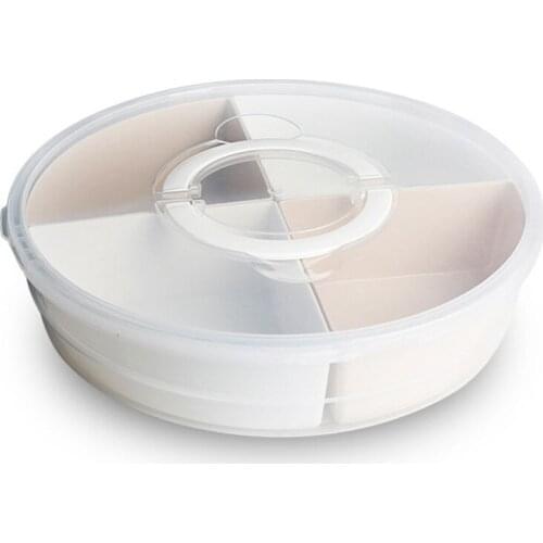 4-Compartment Vegetable Tray Snack Storage Box with Lid Fruit Bowl with Lid