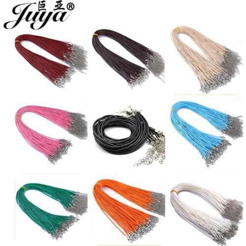 500PCS Adjustable Braided Leather Cord Chains 45+5cm Length Rope And 1.5mm Width For DIY Necklace Bracelet Jewelry Making Crafts