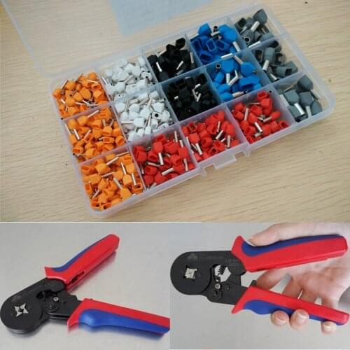 Free Shipping 520pcs Double Bootlace + Ferrule Crimper and Wire End Cord Terminals 0.25-6mm2 Terminal Crimping Tool Set / Kit
