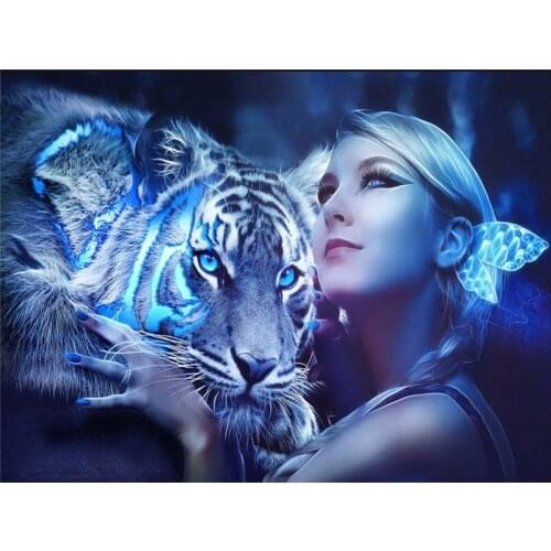 DIY 5D Diamond Mosaic Lion tiger Handmade Diamond Painting Cross Stitch Kits Diamond Embroidery Pattern Rhinestone Art