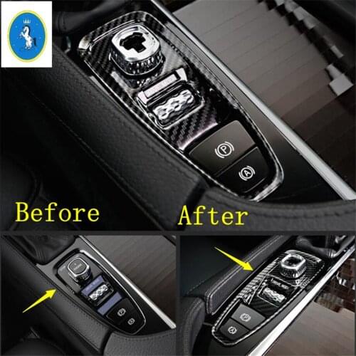 Yimaautotrims Auto Accessory Stalls Gear Shift Brake Park Hand Cover Trim Fit For Volvo V90 Cross Country S90 2017 2018 2019 ABS