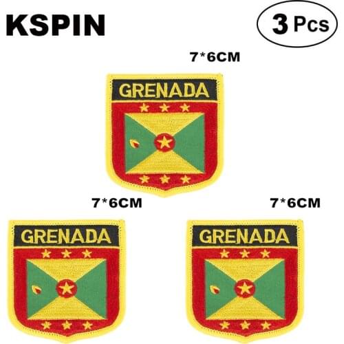 Grenada Shiled Shape flag patches national flag patches for Cothing DIY Decoration