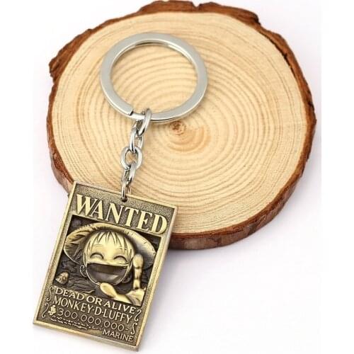 Anime One Piece KeyChain Figure Japanese Straw Hat Skull Luffy Pendant Key Chain Metal Bag llaveros sleutelhanger Double Trinket