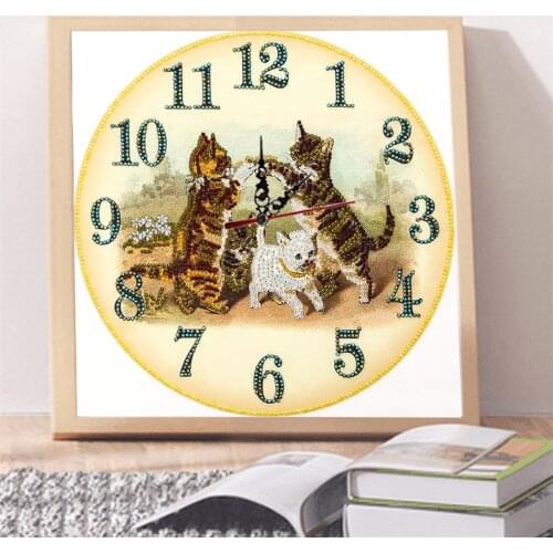 Cusack Animal Cat Wolf 5D Real CLOCK Watch Diamond Painting for Room Decoration