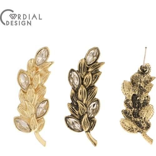 Cordial Design 50Pcs 11*32MM Jewelry Accessories/Hand Made/Rhinestone Earrings Stud/DIY Making/Jewelry Findings & Components