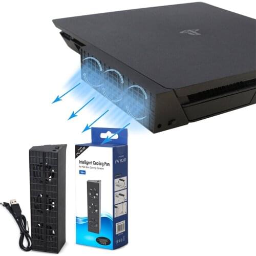 For PS4 Console Cooler,Cooling Fan For PS4 USB External3-Fan Super Turbo Temperature Control For Playstation 4 Console