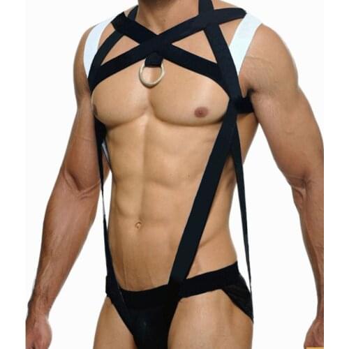 Exotic Tank Top Men Sexy Body Chest Muscle Harness Belt Bondage Gay Lingerie Night Club Party Strap Sexual Sex Exotic Costumes