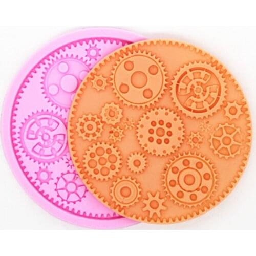 P331 gear clock series double sugar cake modelling surrounding edge food-grade silicone chocolate clay mold