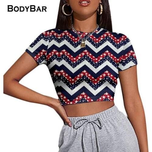 Sexy Cropped Womens T-shirt Tie-dye Printing Color Round Neck Pullovers Holiday Clothing Bodycon Ladies T Shirts Summer Tee 6XL