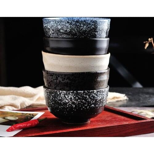 Japanese Style Ceramic Household Rice Bowl Salad Breakfast Soup Bowl Creative Sushi Noodle Bowl Restaurant Kitchen Tableware