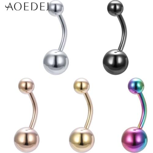 AOEDEJ 5pcs/lot Navel Ring Belly Piercing Stainless Steel Bell Button Rings Piercings Navel Piercings Body Jewelry for Women