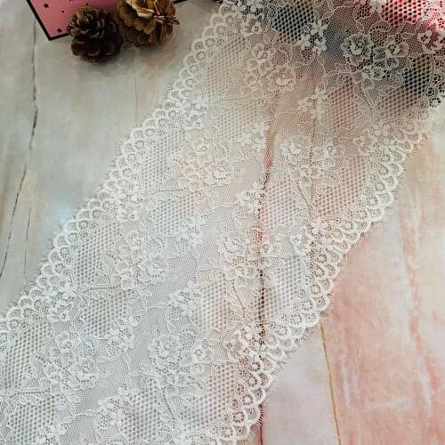 TD2983 20cm Broadens lace fabric white garment accessories Hem Trim cut-out White Mesh embroidery belt