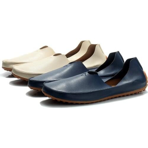 Men Loafers Moccasins Leather Mens Shoes Lightweight Sneakers Breathable Slip-on Driving Casual Shoes Men Footwear Plus Size 47