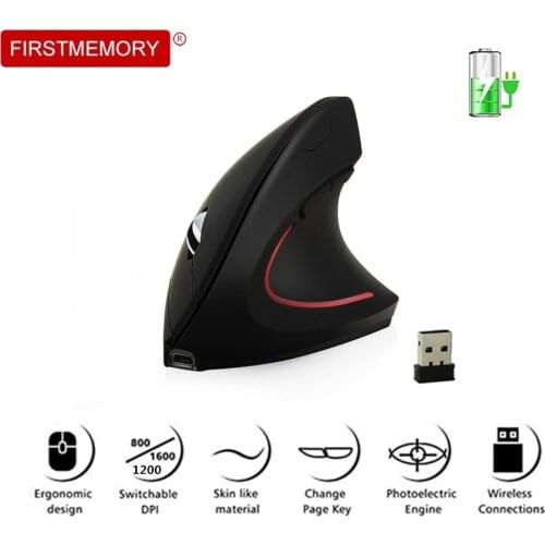2.4Ghz Wireless Mouse Rechargeable Ergonomic Vertical Mause Healthy Computer Gaming Mice With USB Receiver For PC Laptop Gamer