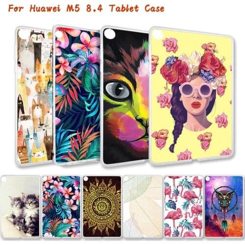 Shockproof Silicone Case For Huawei MediaPad M5 8 8.4 Back Cover Flexible Bumper TPU Silicone Painted Cartoon Cute Tablet Pouch