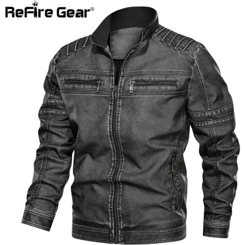 Мужские куртки из искусственной кожи ReFire Gear China At AliExpress