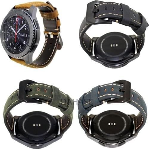 Replacement Band for Samsung Galaxy Gear S3 R760 R770 Strap 22mm Vintage Genuine Leather Watchbands for Gear S3 Frontier/Classic