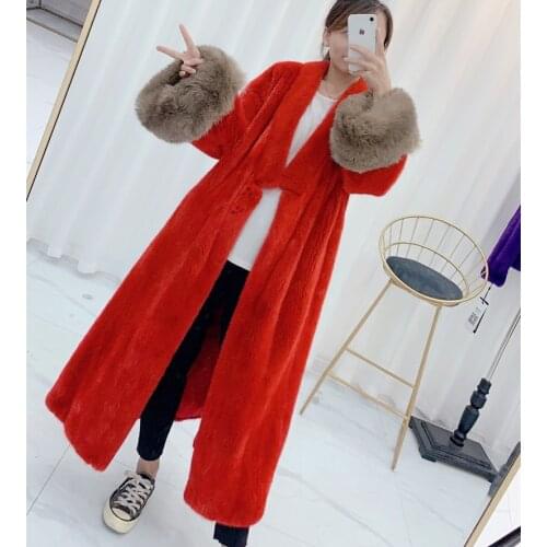 Luxury Long Customize Plus Size Factory Real mink Genuine mink natural mink Fur Coat Women Fur Jacket New Winter