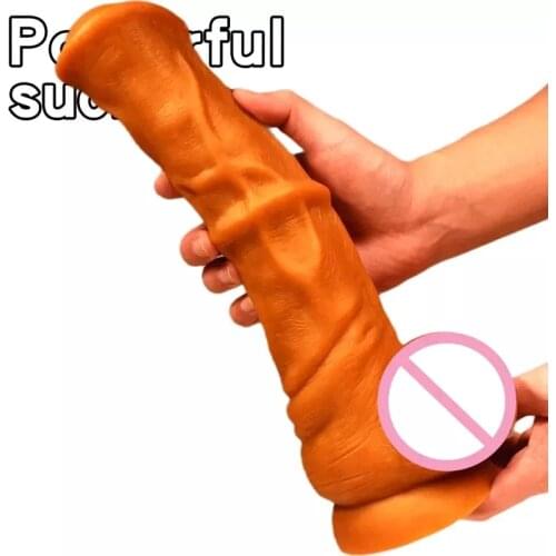 Sexy HugeDildo Gold Cock Big Dildo Animal Dildos for Woman Masturbator Silicone Anal Sex Toys for Couple flirt Sex Products
