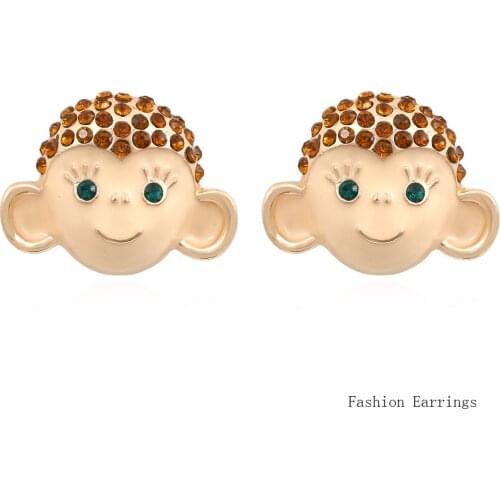 New Fashion Women Earrings 2021 Trend Cartoon Cute Animal Monkey Personality Creativity Earrings For Women Jewelry Accessories