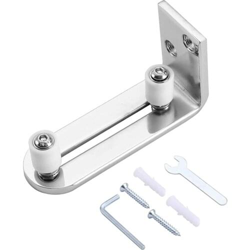 Modern Chrome Sliding Barn Door Floor Guide Ball Bearings Adjustable Stay Roller Wall Mount System for All Size Door