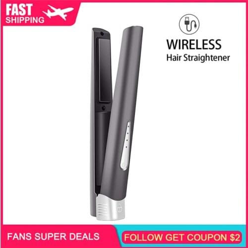 Power Bank Hair Straightener Portable Mini Wireless Cordless Hair Flat Iron Styling Hair Curl Wireless Portable Flat Iron