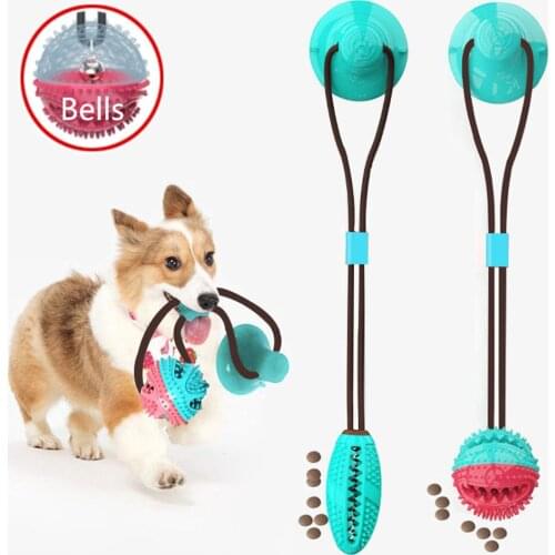 Suction Cup Tug Interactive Dog Toy Tooth Cleaning Feeding Ball Dog Toothbrush Pet Puppy Large Dogs French Bulldog Chew Toys