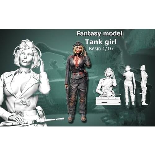 1/16 120mm Uncolor Tank Girl stand toy Resin Model Miniature Kit unassembly Unpainted