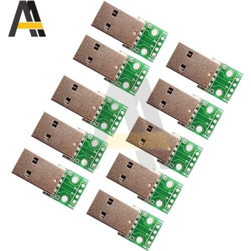 10pcs/lot USB to 2.54MM DIP Adapter Converter Type Male Mini USB Adapter 2.54mm PCB Board Connector DIY Electronic