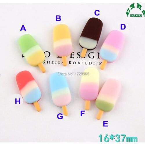 Food Cabochons Ice Cream Pastel Rainbow Resin Charms for Slime 10pcs Kawaii Flatback Cabochon for accessories DIY scrapbooking