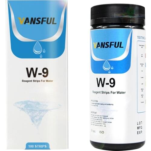 100PCS 9-In-1 Swimming Pool PH Test Paper Residual Chlorine PH Value Alkalinity Hardness Test Strip PH Tester Pool Cleaner Tools