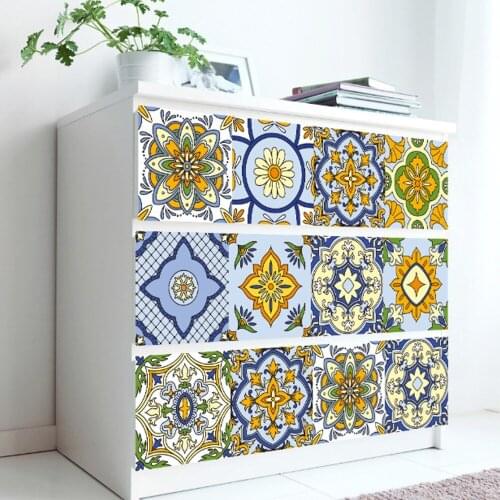 10pcsTiles Wall Sticker Transfers Flat 2D Printed Covers For Kitchen Cupboard Wallpaper Waterproof Wallpaper Home Deco